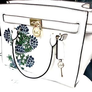 Michael Kors white Satchel With hands drawn art